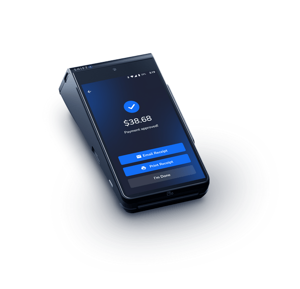 SkyTab Mobile POS system angled front view – portable card reader SkyTab Mobile POS system angled front view – portable card reader