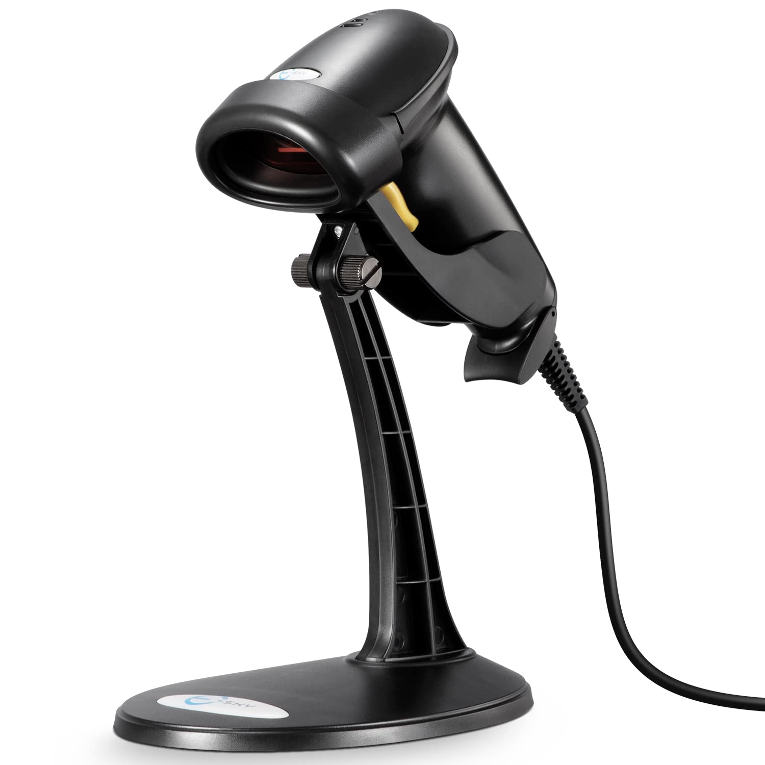 SkyTab Barcode scanner with stand – angled view SkyTab Barcode scanner with stand – angled view